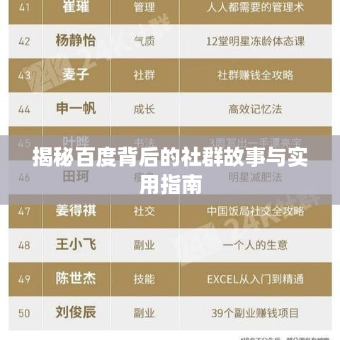 揭秘百度背后的社群故事与实用指南