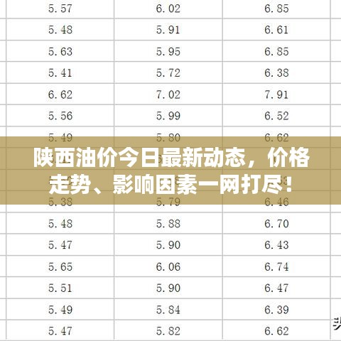 陕西油价今日最新动态，价格走势、影响因素一网打尽！