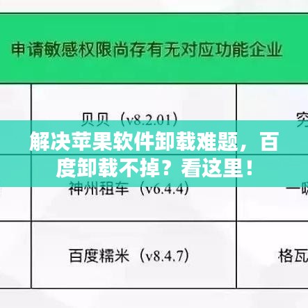 解决苹果软件卸载难题，百度卸载不掉？看这里！