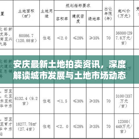 安庆最新土地拍卖资讯，深度解读城市发展与土地市场动态