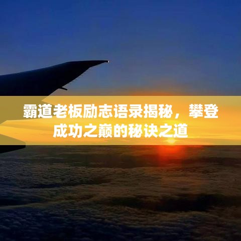 霸道老板励志语录揭秘，攀登成功之巅的秘诀之道