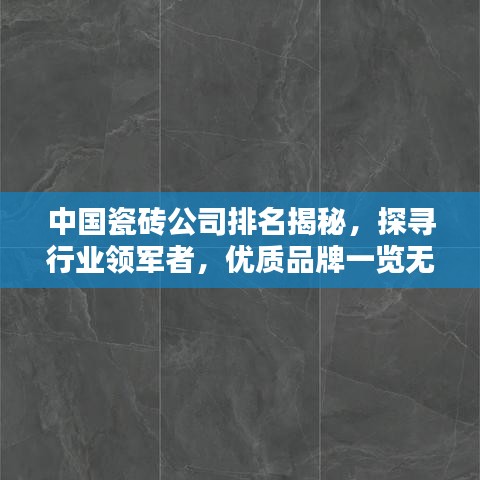 中国瓷砖公司排名揭秘，探寻行业领军者，优质品牌一览无余