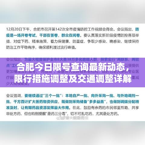合肥今日限号查询最新动态，限行措施调整及交通调整详解