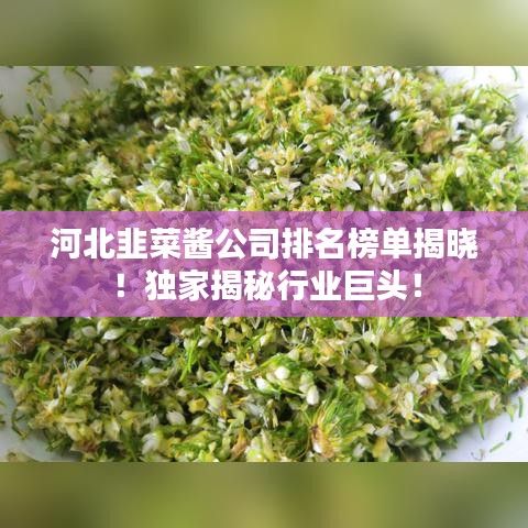 河北韭菜酱公司排名榜单揭晓！独家揭秘行业巨头！
