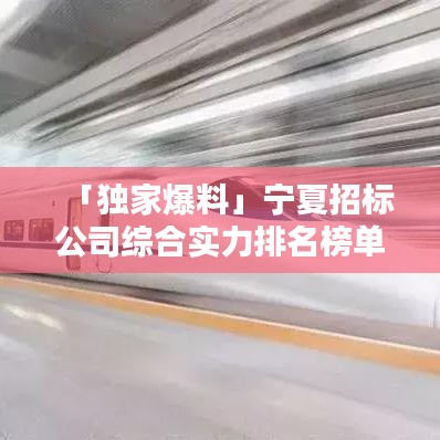 「独家爆料」宁夏招标公司综合实力排名榜单新鲜出炉！