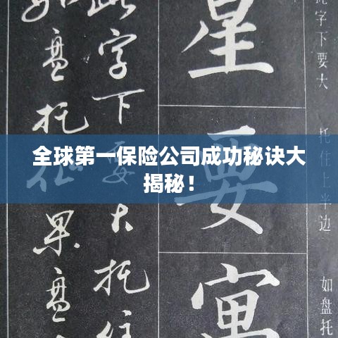 全球第一保险公司成功秘诀大揭秘！