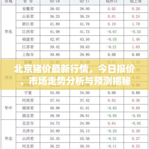 北京猪价最新行情，今日报价、市场走势分析与预测揭秘