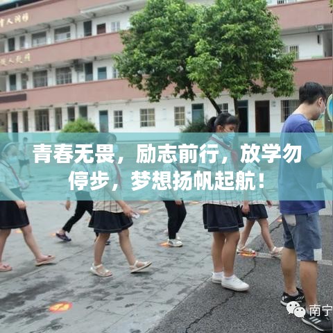 青春无畏，励志前行，放学勿停步，梦想扬帆起航！