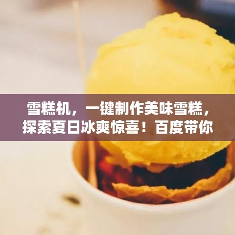 雪糕机，一键制作美味雪糕，探索夏日冰爽惊喜！百度带你玩转雪糕世界！