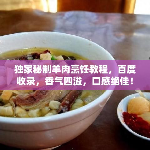 独家秘制羊肉烹饪教程，百度收录，香气四溢，口感绝佳！