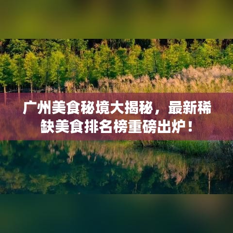 广州美食秘境大揭秘，最新稀缺美食排名榜重磅出炉！
